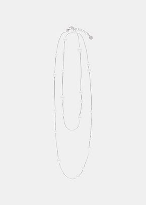Collar Dangle encadenado con perlas redondas 90cm, Majorica