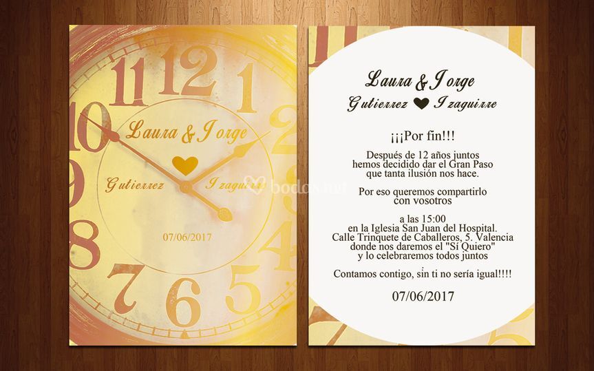 Invitación de boda reloj de Érase una vez - Bodas con ...