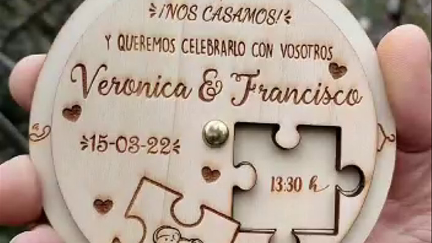 Invitación boda puzzle