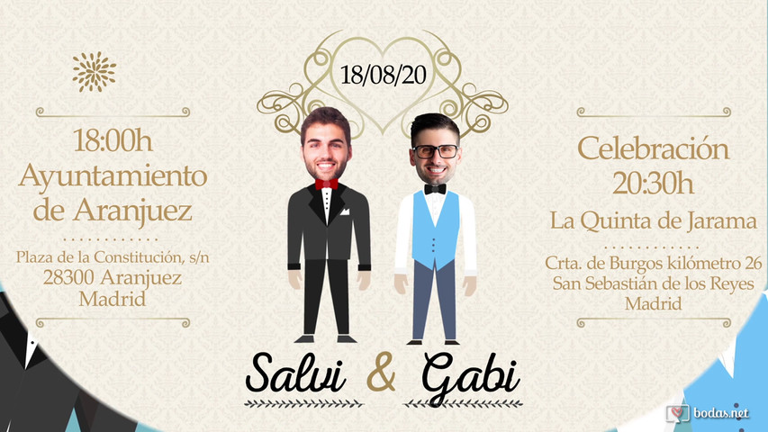 Invitación digital de boda modelo príncipe sapo azul