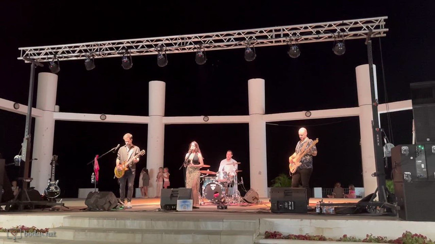La banda al completo en el escenario