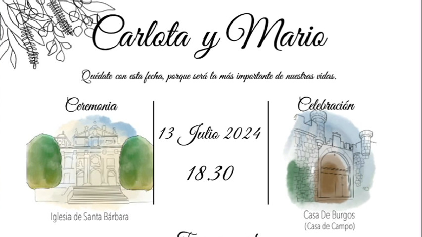 Invitaciones de Carlota y Mario