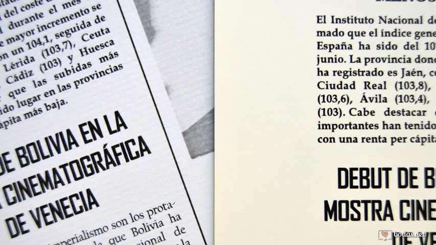 Tipos de papel para las portadas en blanco y negro