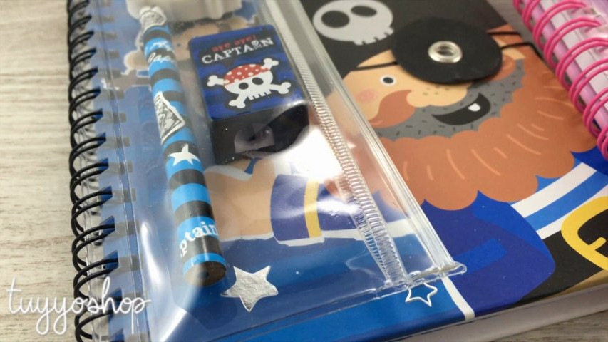 Estupendo set escolar piratas y princesas