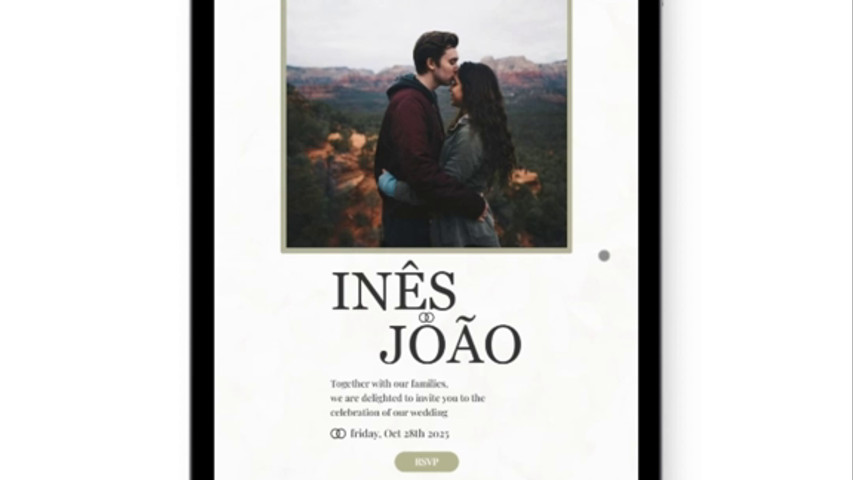Invitación digital en versión para tablet