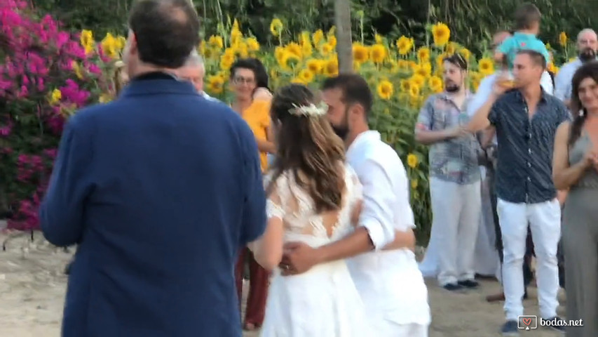 Entrada al cóctel. Boda en Ibiza con la BSO de El Padrino Don Polo Sax