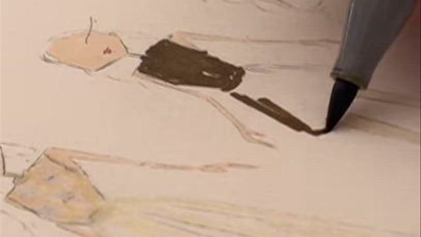 Dibujo de las amigas de la novia