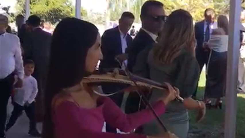 Violinista Joy violinist en cóctel para una boda