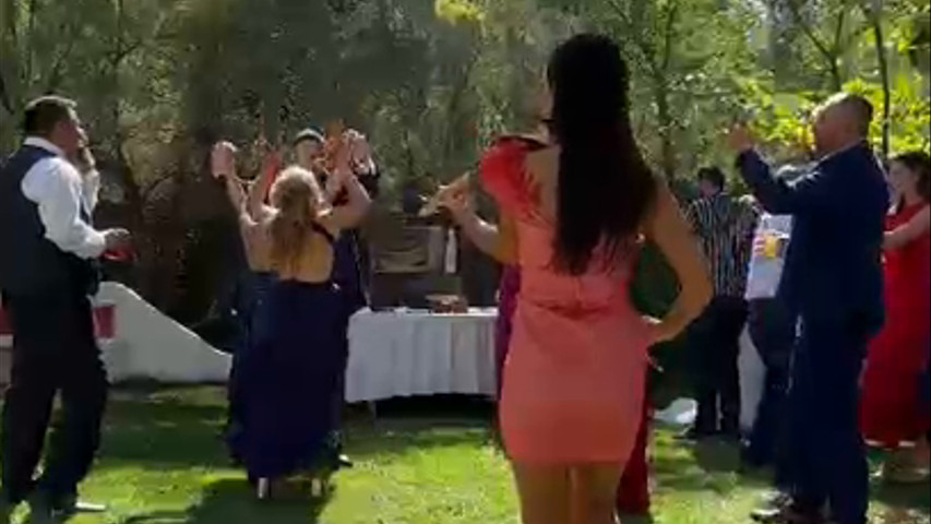 Violinista tocando el violín en cóctel de boda