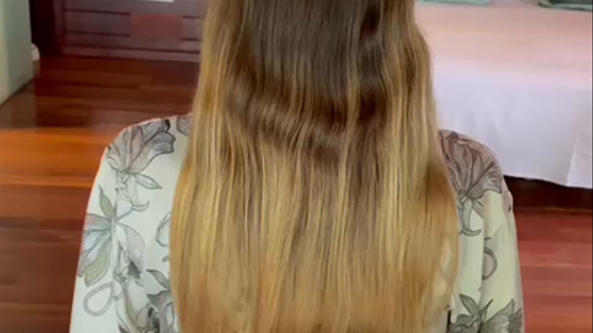 Semi-recogido Novia cabello largo