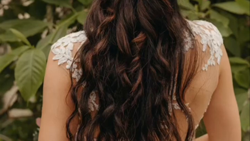 Semi-Recogido Romántico para Cabello Largo y Ondulado 