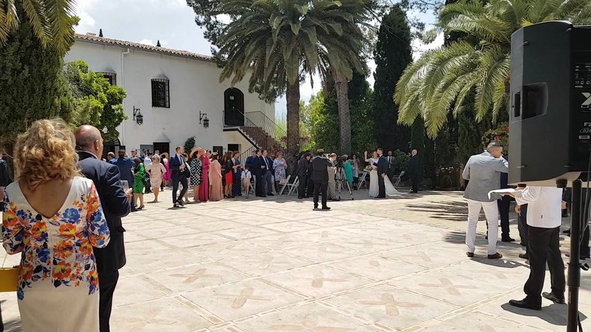 Entrada al cóctel de bienvenida de Pilar & Alberto