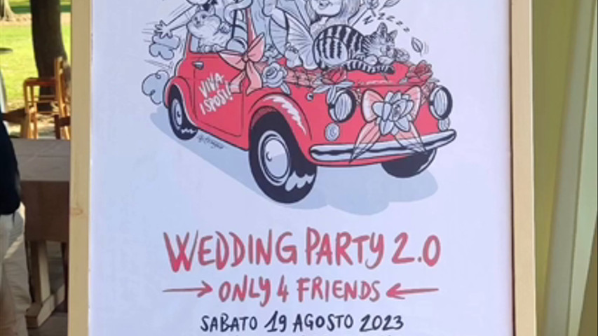 Caricaturas en digital para una boda italiana