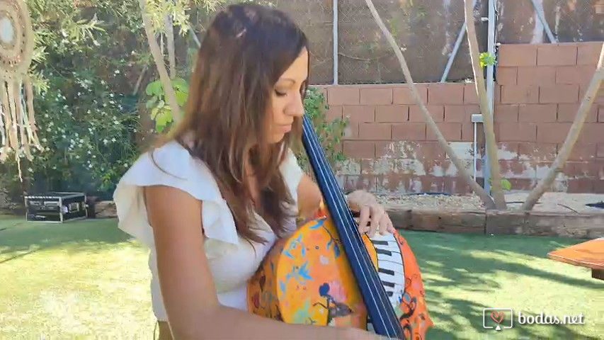 Dúo cello y violín con bases para cóctel
