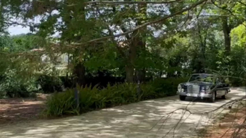 Mercedes Benz W108 llegando a Pazo de Xaz