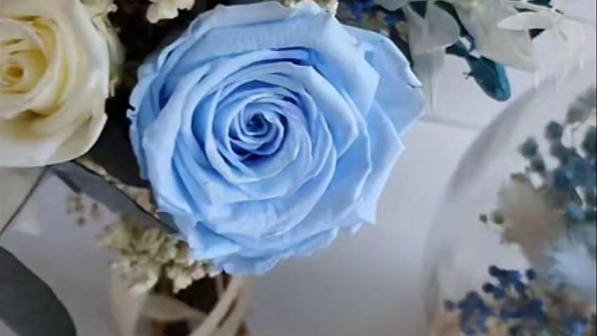 Réplica de ramo de novia en cúpula de cristal