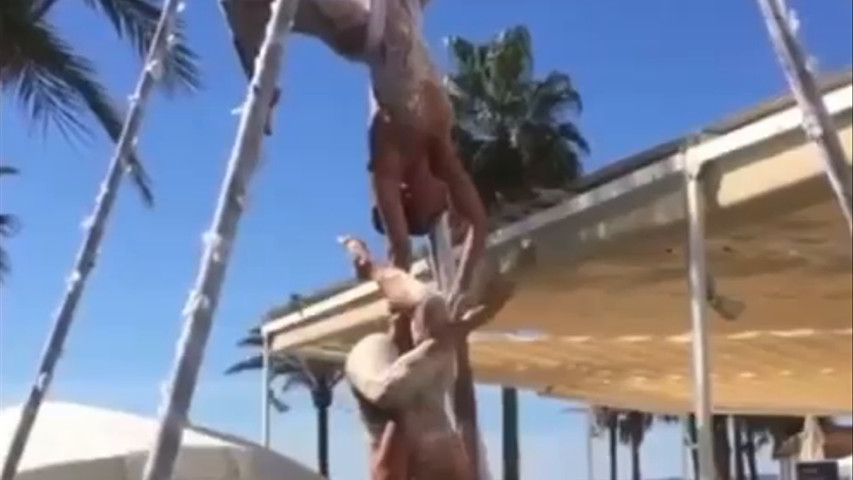 Acrobata en tela