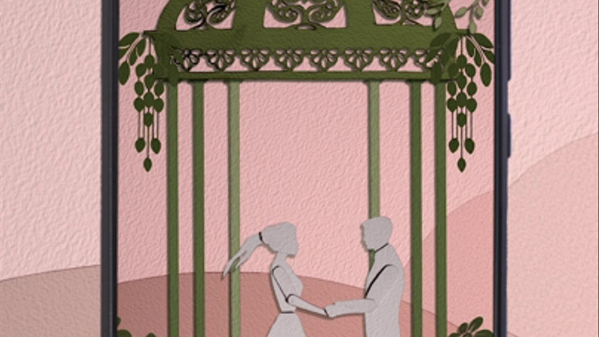 Arte cut out para tu Invitación Digital de Boda