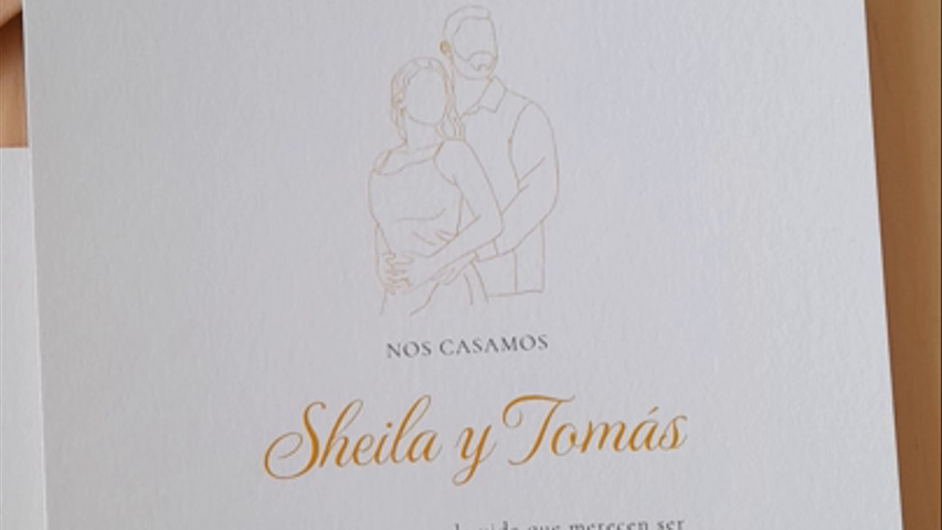 Invitaciones de boda con pan de oro