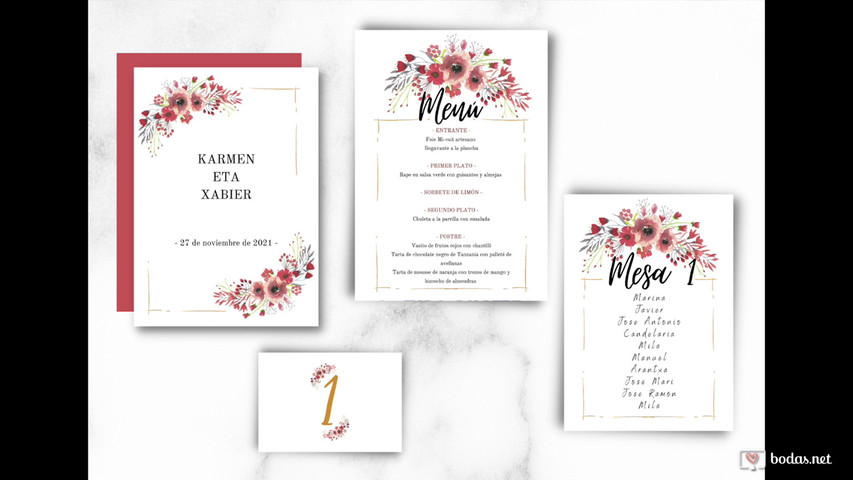 Diseños de minutas e invitaciones