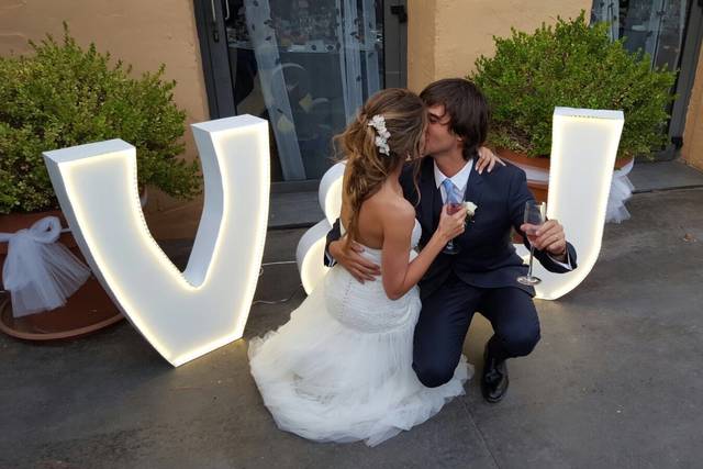 Letras con luces de alquiler para bodas y eventos. ilallum