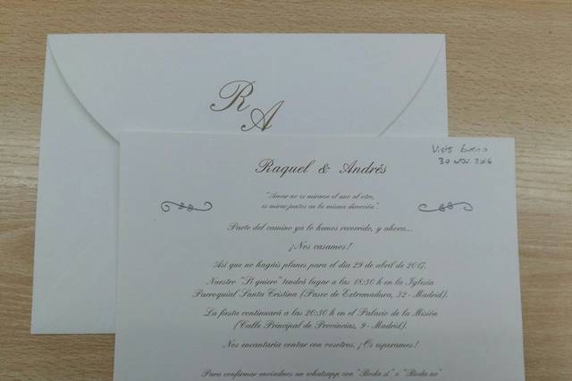 Invitaciones de boda Dulcinea 1