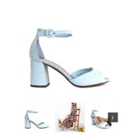 Bata de novia y zapatos azul cielo - 1