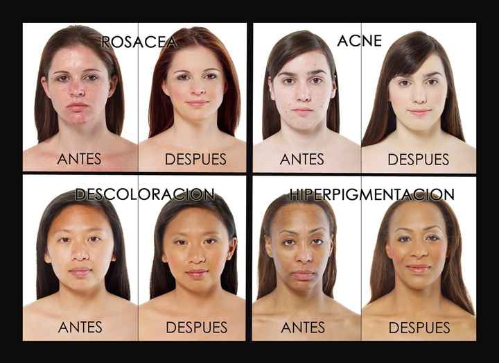 Maquillajes con aerógrafo, antes y despues