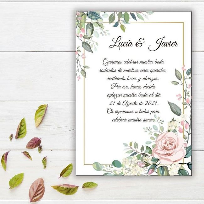 Duda con el save the date. Enviamos solo la foto o la foto con alguna frase? - 1