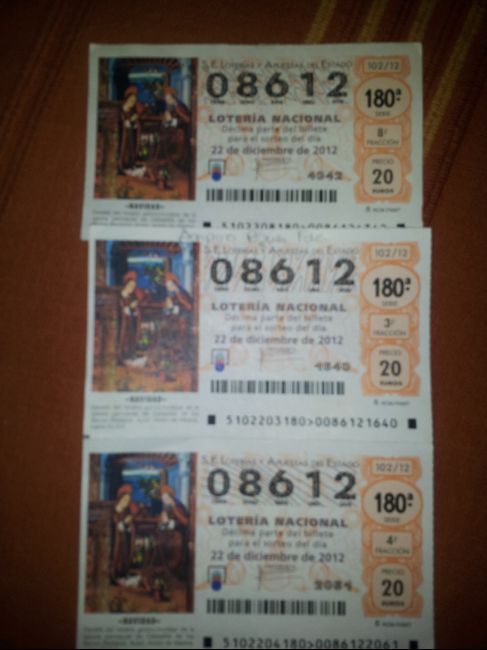 Loteria con fecha de boda