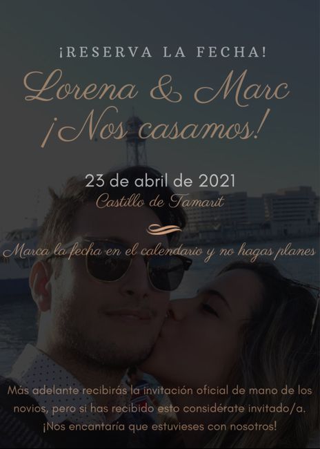 ¿Con cuánto tiempo de antelación se entrega el Save the date? 1