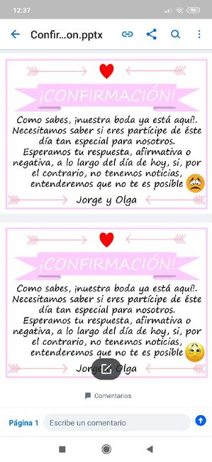 Mensaje confirmación asistencia - 1
