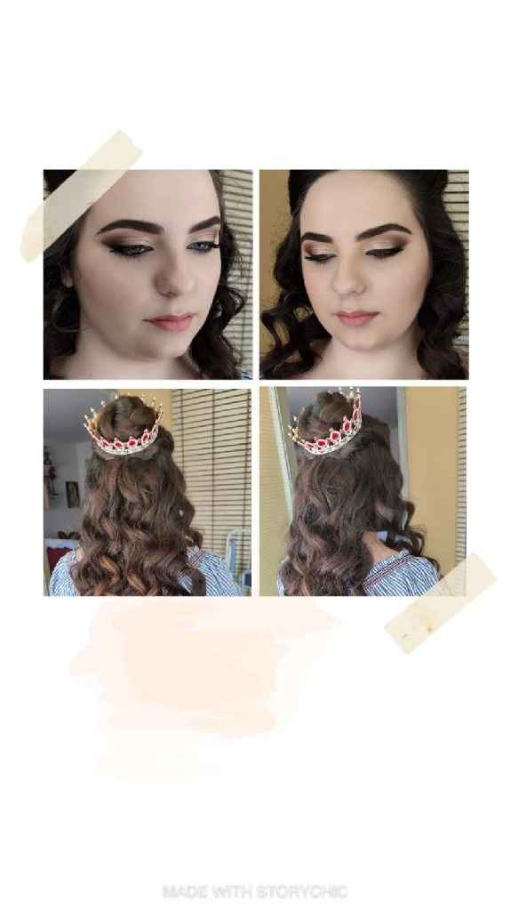 Prueba de maquillaje y peinado superada con exito😍👏🏻💪🏻 - 1