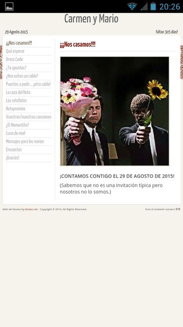 Detalles de mi web de boda  - 1