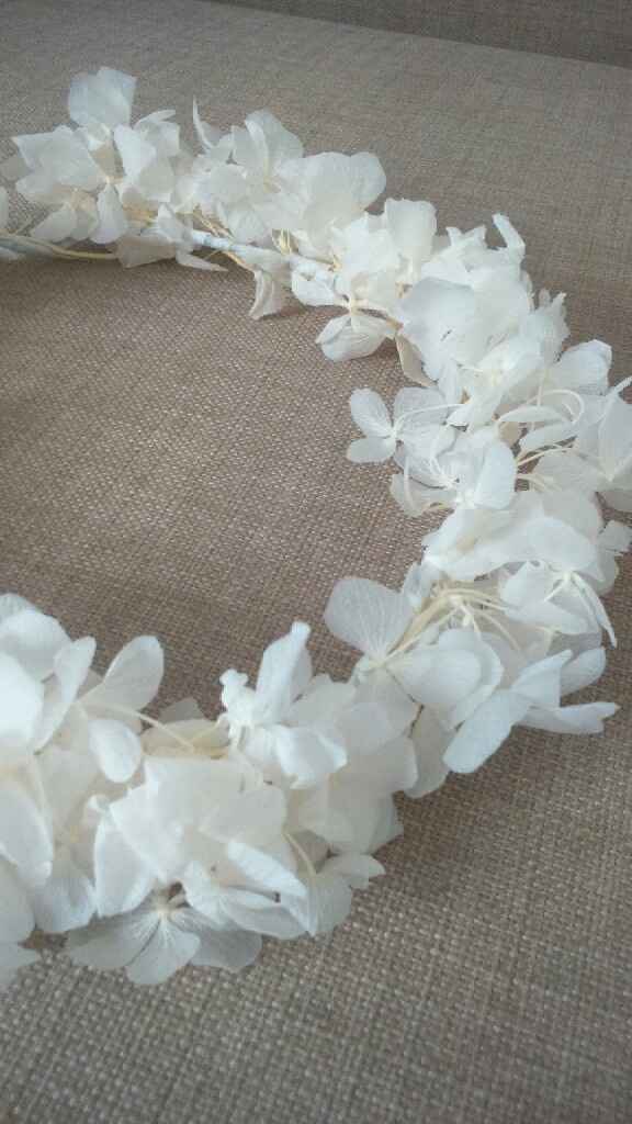 Coronita de hortensias blanca para mi princesita - 1