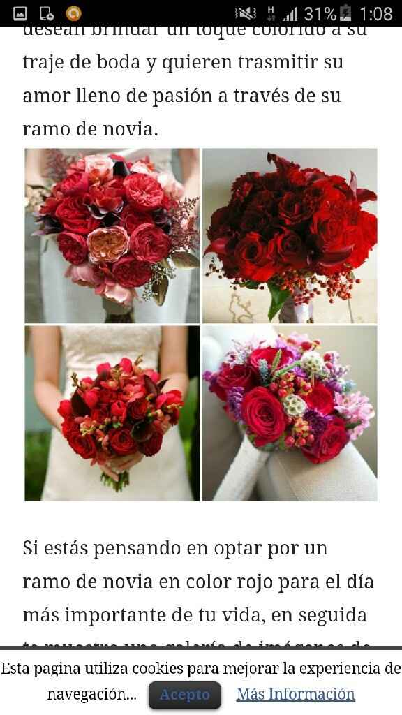 Ramo de novia en rojo. - 2