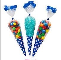 Bolsa de chuches azul y blanco