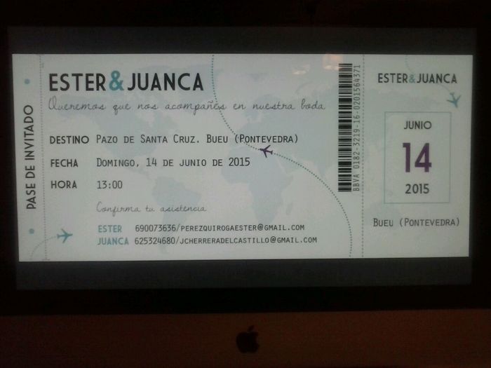 Invitación billete de avión