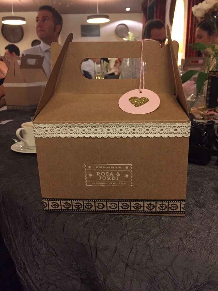 Las cajitas con los detalles para invitados