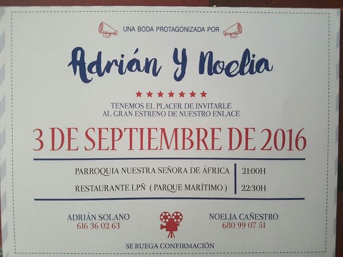 Invitaciones boda tematica cine - 2