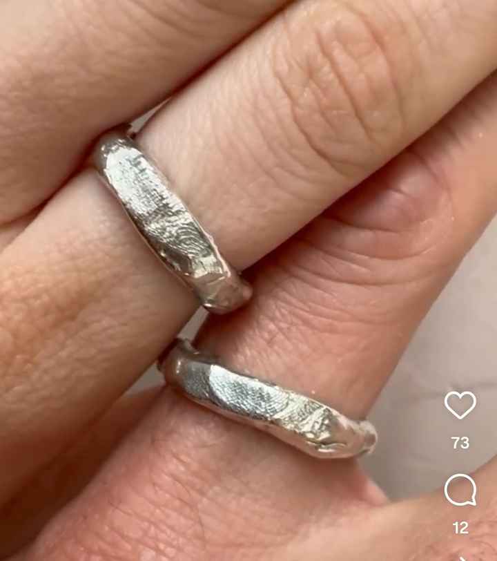 Alianzas de plata con huella dactilar - 1