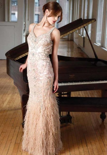 Vestido con plumas