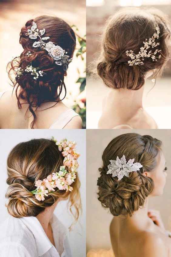 Peinados con flores y coronas