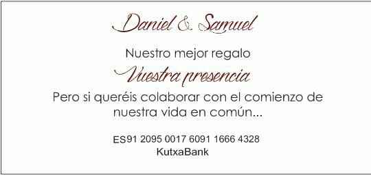 Incluir o no tarjeta con n de cuenta en la invitación - 1
