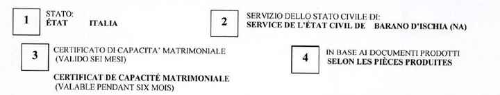 Capacidad matrimonial italiana - 1