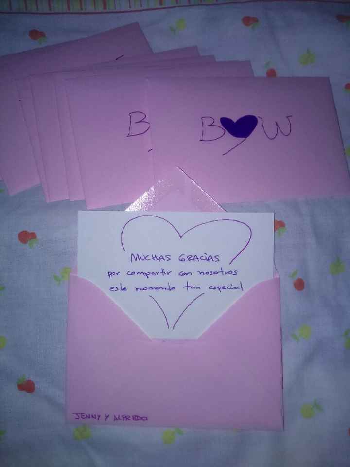 Tarjetas de agradecimiento para los invitados - 1