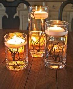 Centro de mesa con velas