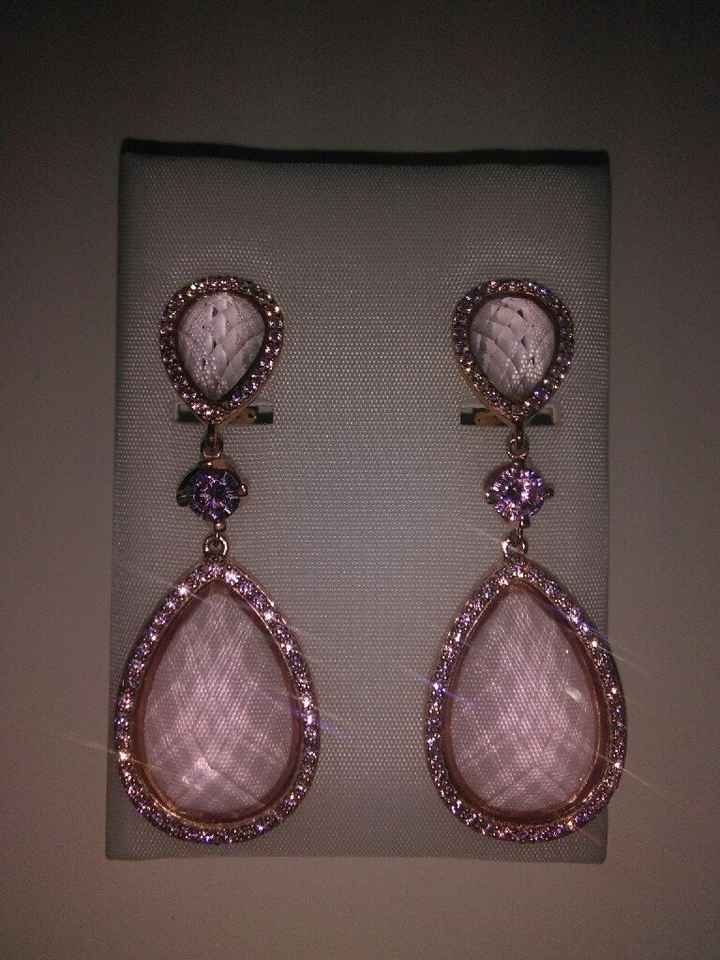 Pendientes cuarzo rosa - 1