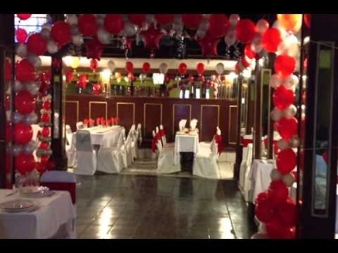 Globos plata y rojos