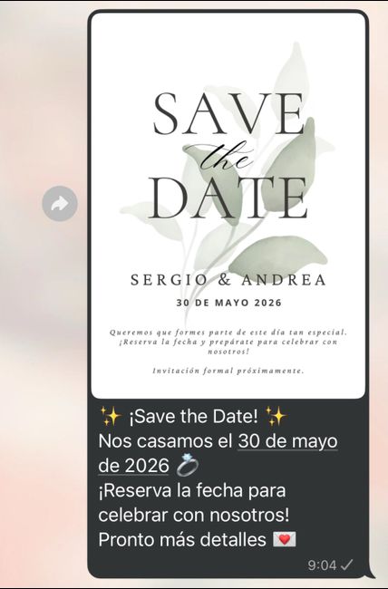 Texto para acompañar a los save the date 1
